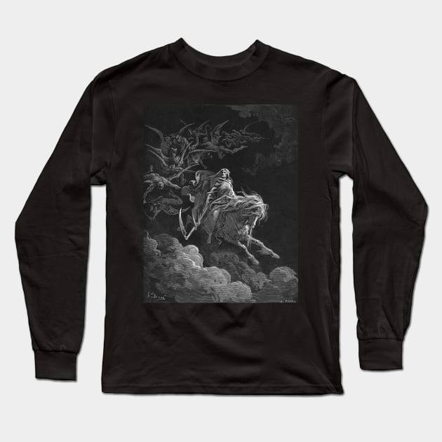 Death on a Pale Horse - Gustave Dore goth aesthetic Long Sleeve T-Shirt by forgottenbeauty